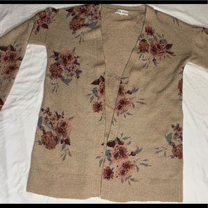 Long Beige sweater with roses from Target.